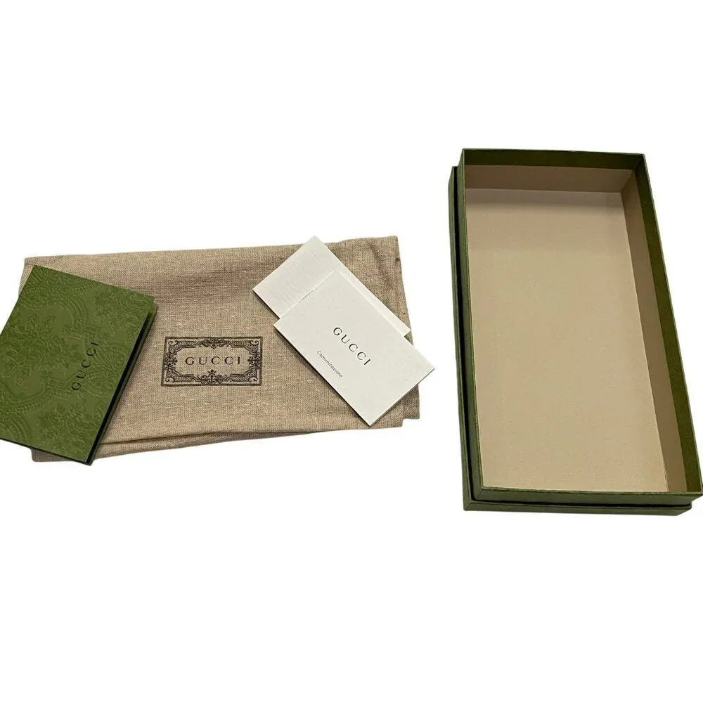 Gucci Blue Leather Zip-Around Wallet  Embossed Logo Authentic